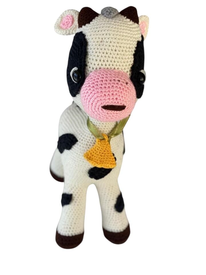 El Örgülü Oyuncak İnek (Doğal İpten)