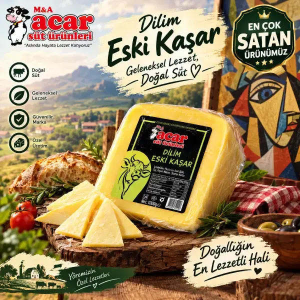 Dilim Eski Kaşar (Kars Kaşarı) 1000 g